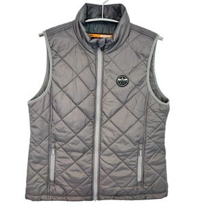 JYK Men’s Gray Quilted Heated Fill Zip Puffer Vest Size Large